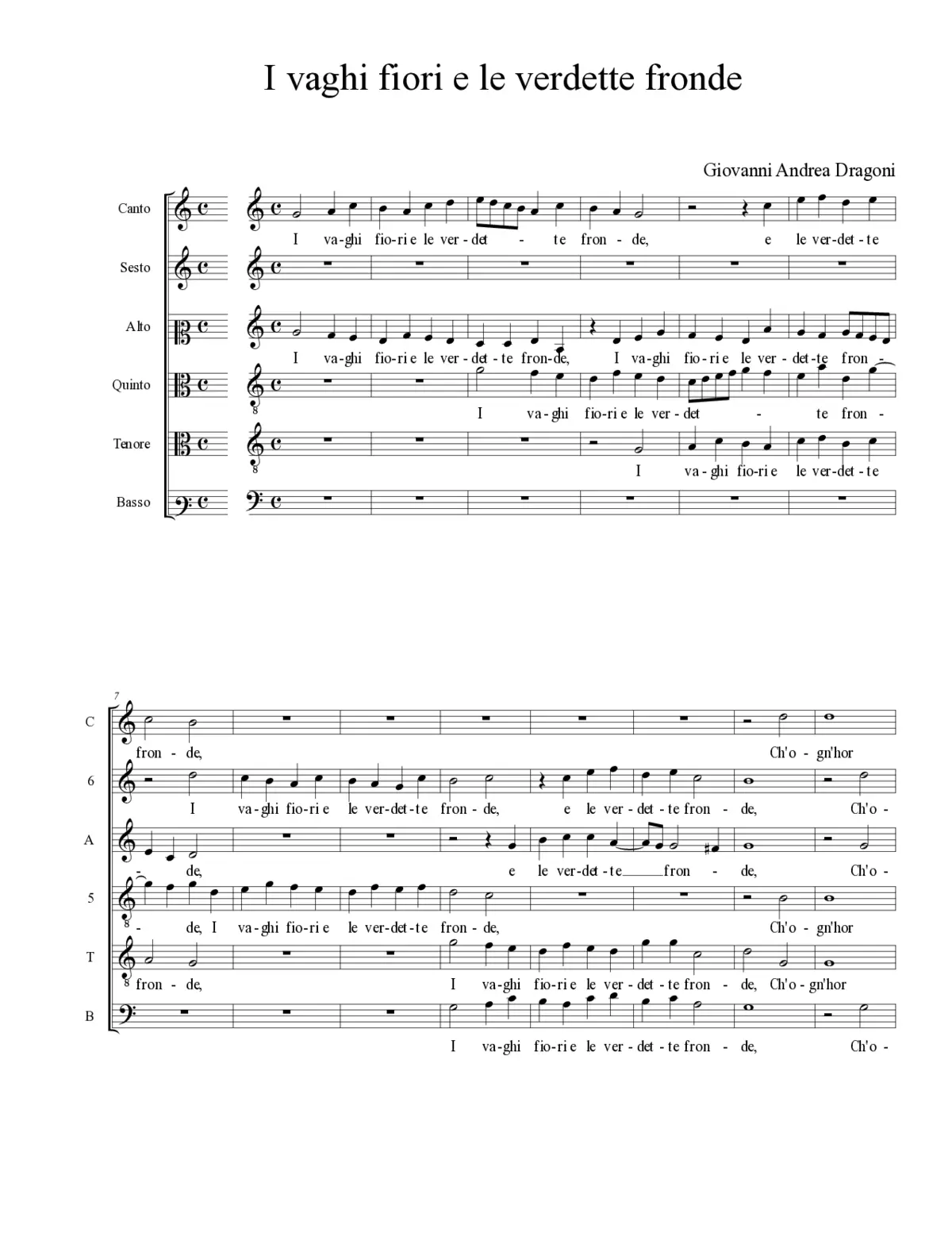 I vaghi fiori e le verdette fronde - Page 1