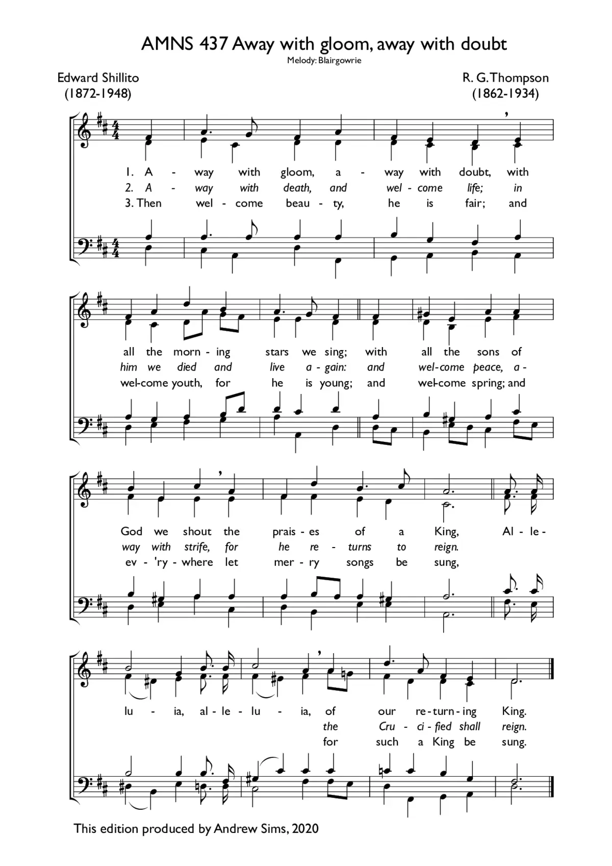 Away with gloom, away with doubt - Page 1