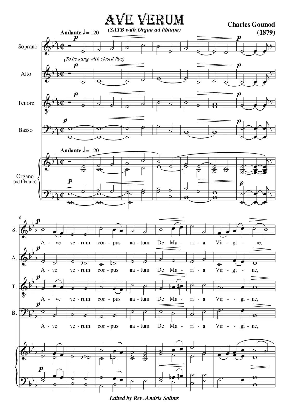 Ave verum, CG 142 - Page 1