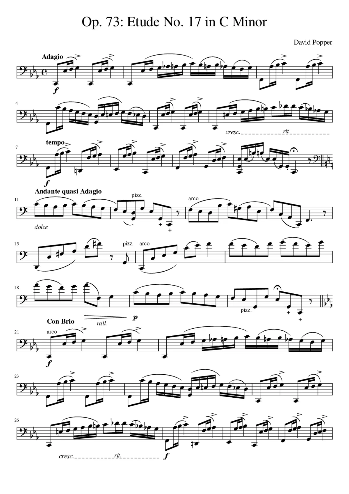 Hohe Schule des Violoncello-Spiels Op.73 - Page 1
