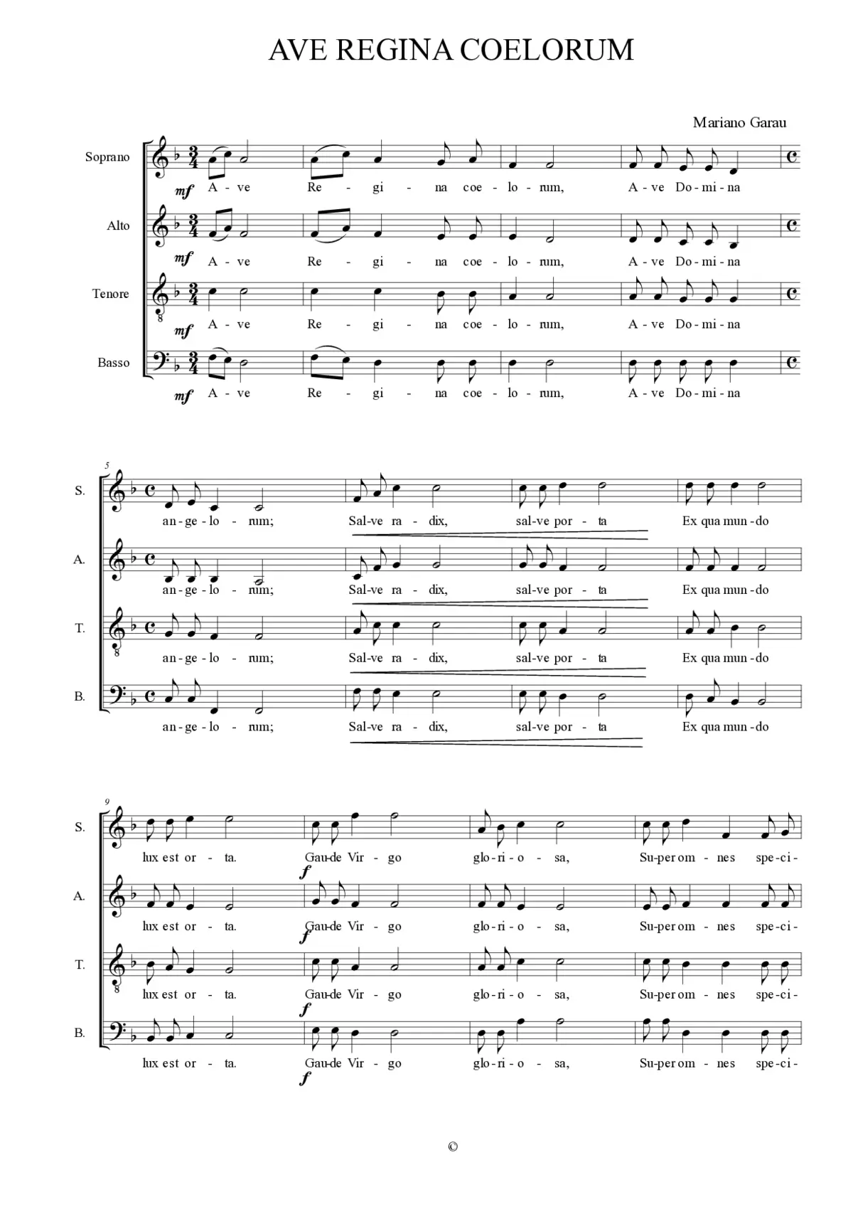 Ave Regina coelorum II - Page 1