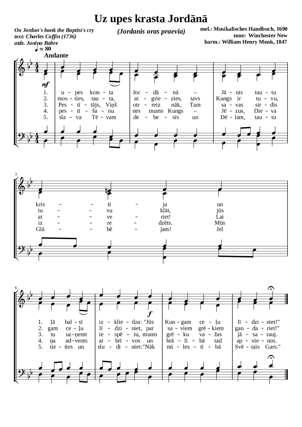 Uz upes krasta JordÄnÄ (On Jordan's bank the Baptist's cry) - Page 1