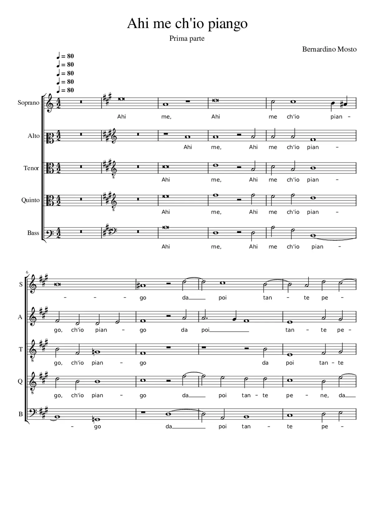 Ahi me ch'io piango (prima parte) - Page 1