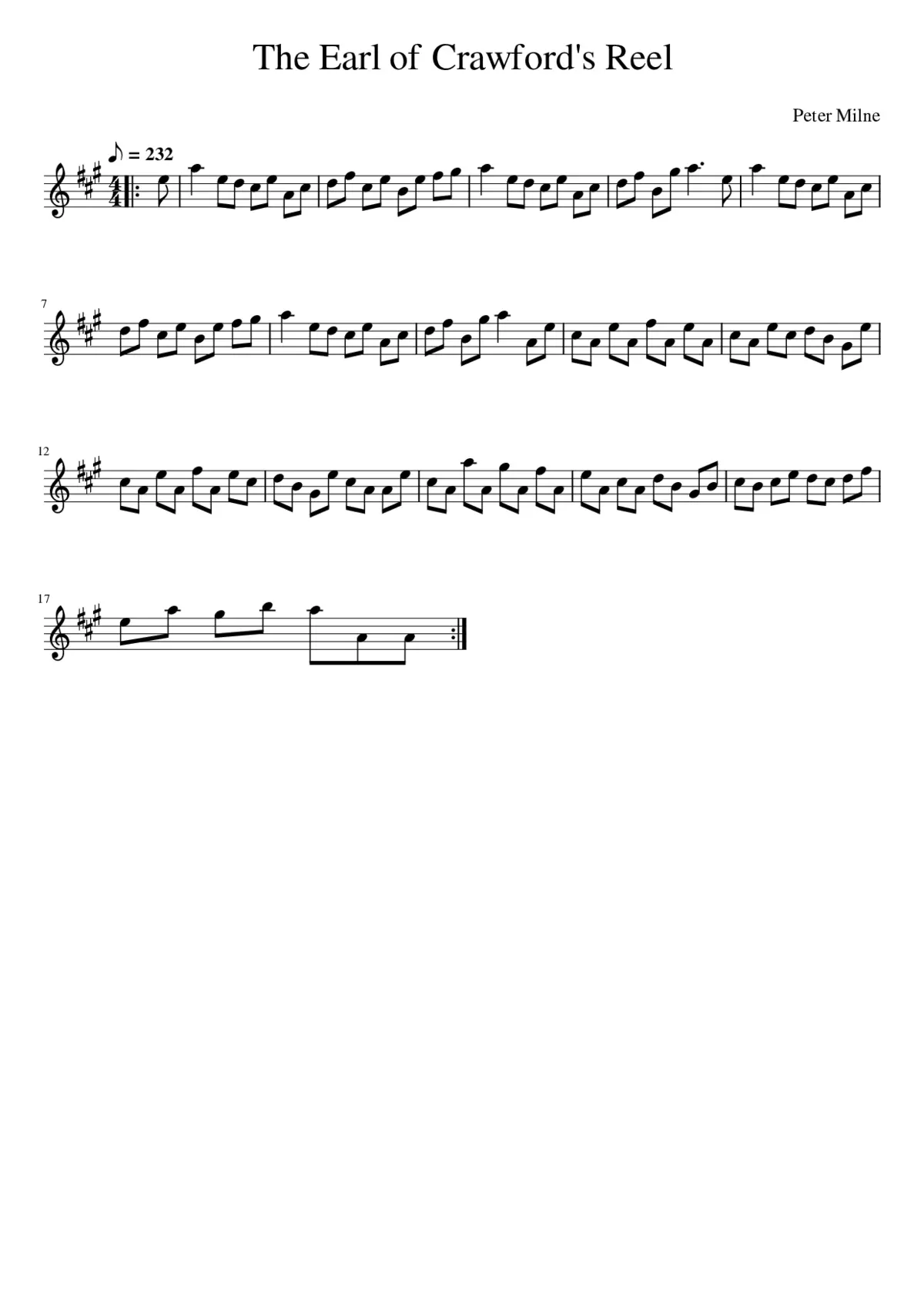 The Earl of Crawford's Reel - Page 1