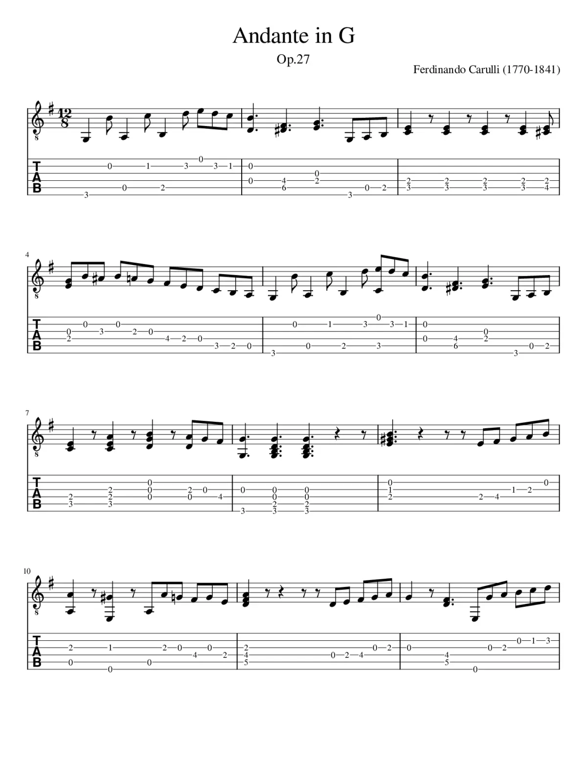 Andante in G - Page 1