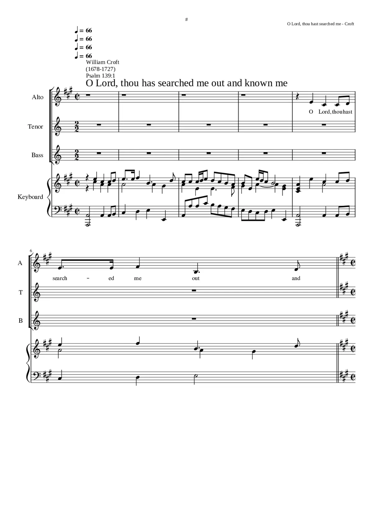 O Lord thou hast searched me out - Page 1