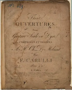 3 Ouvertures pour Guitare Seule ou Lyre