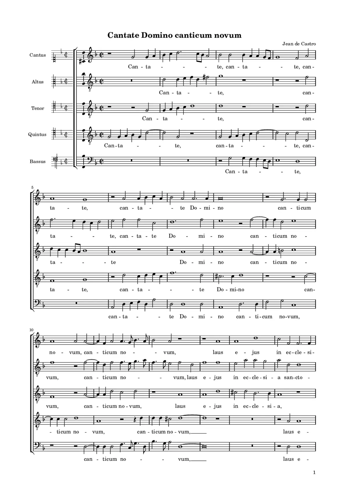 Cantate Domino canticum novum - Page 1