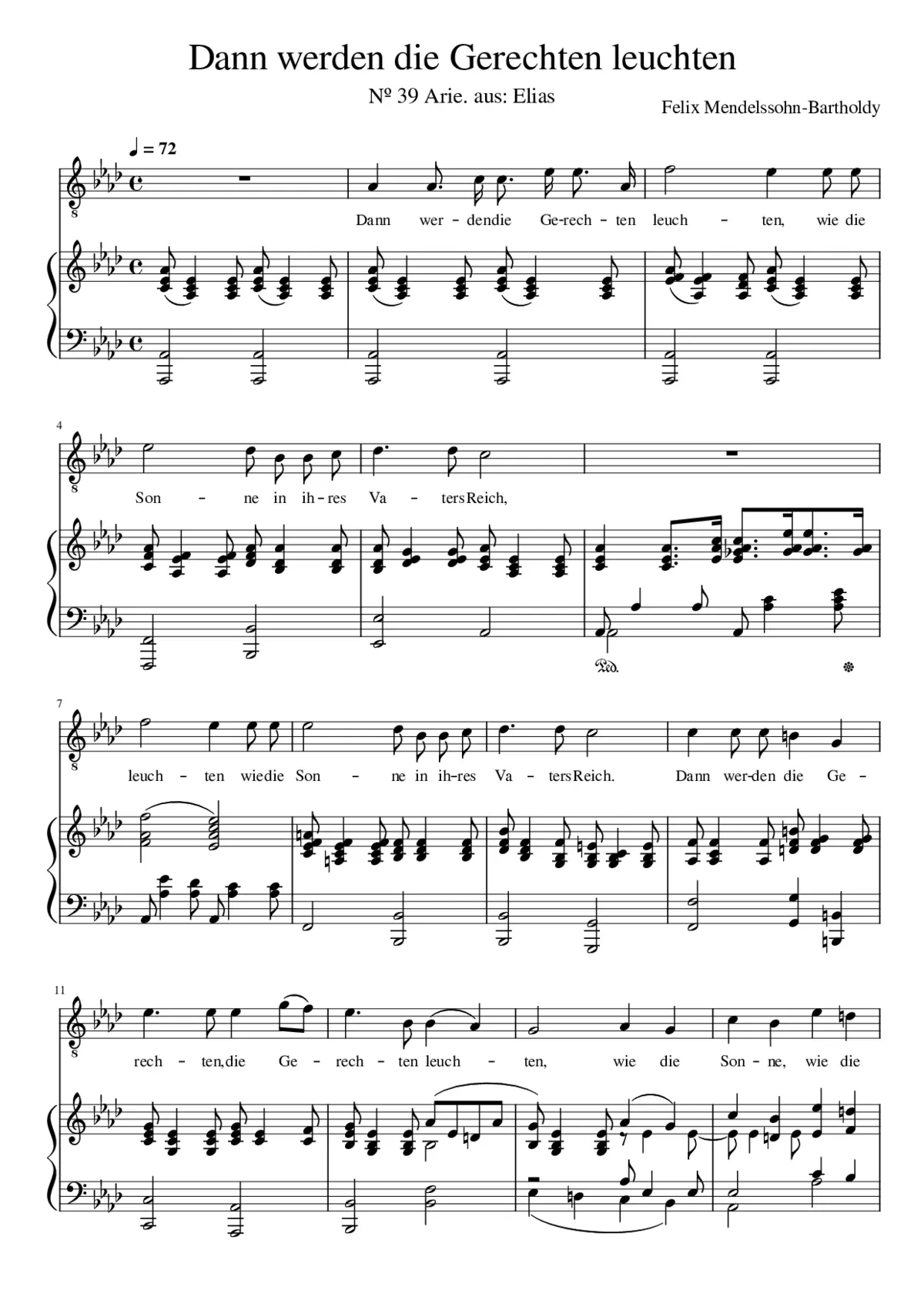 Mendelssohn Dann werden die Gerechten - Page 1