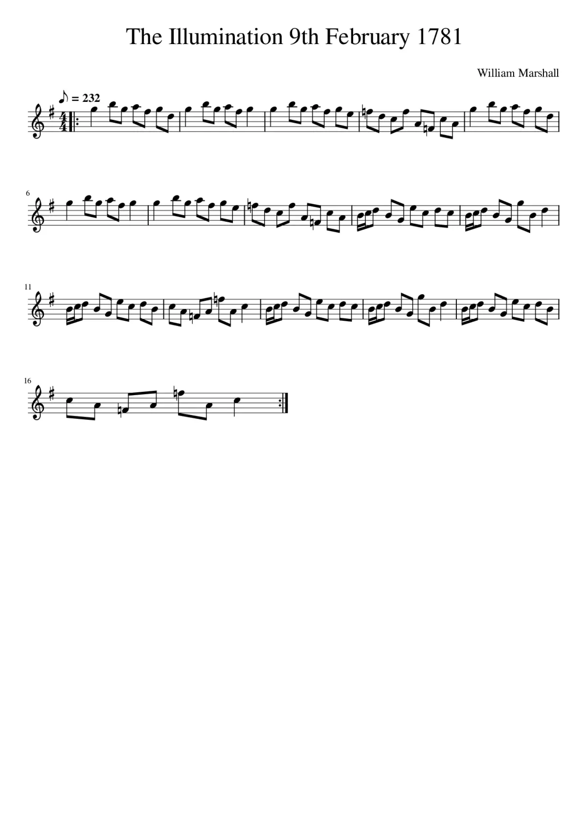 The Illumination 9th February 1781 - Page 1