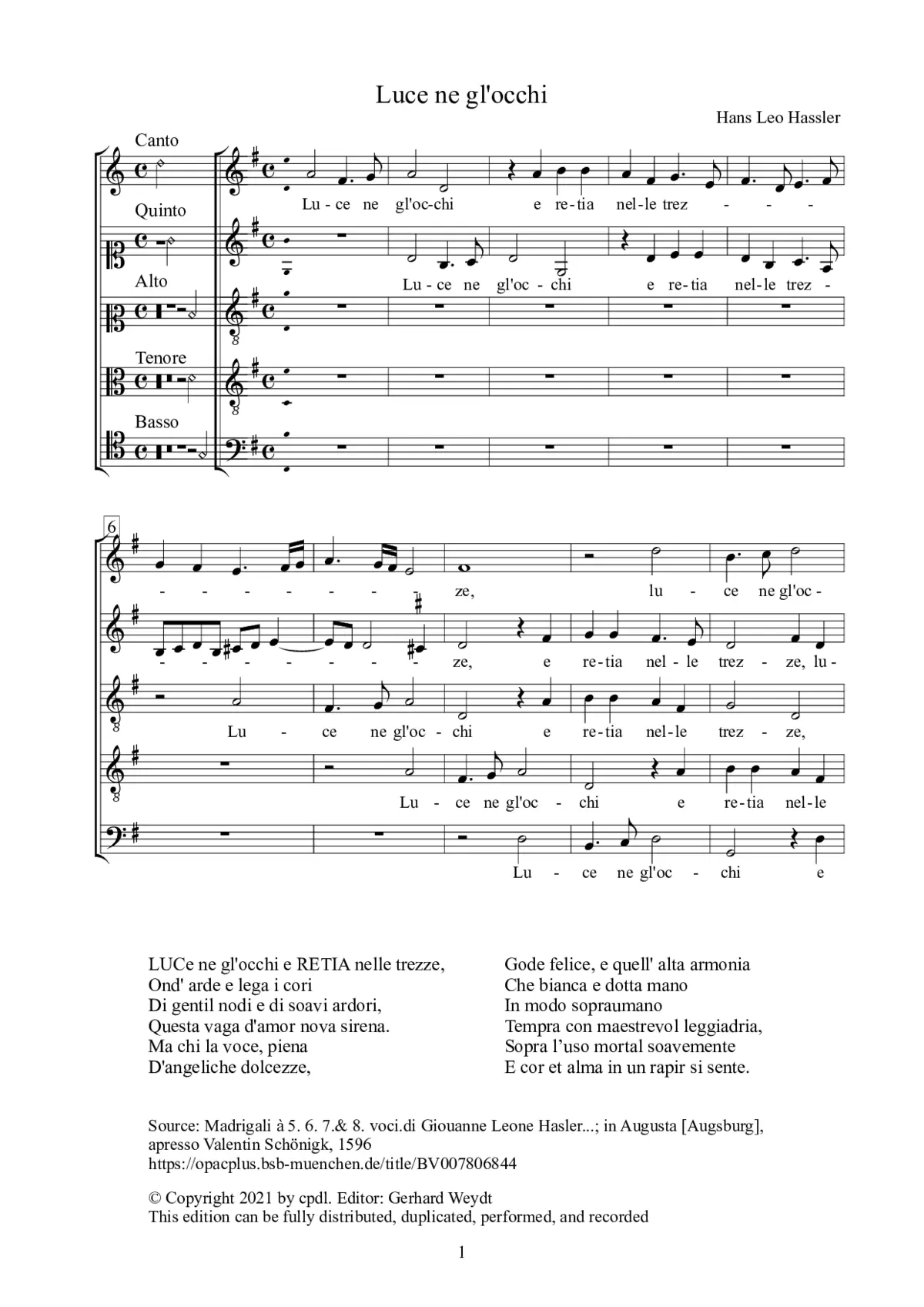 Luce ne gl'occhi - Page 1