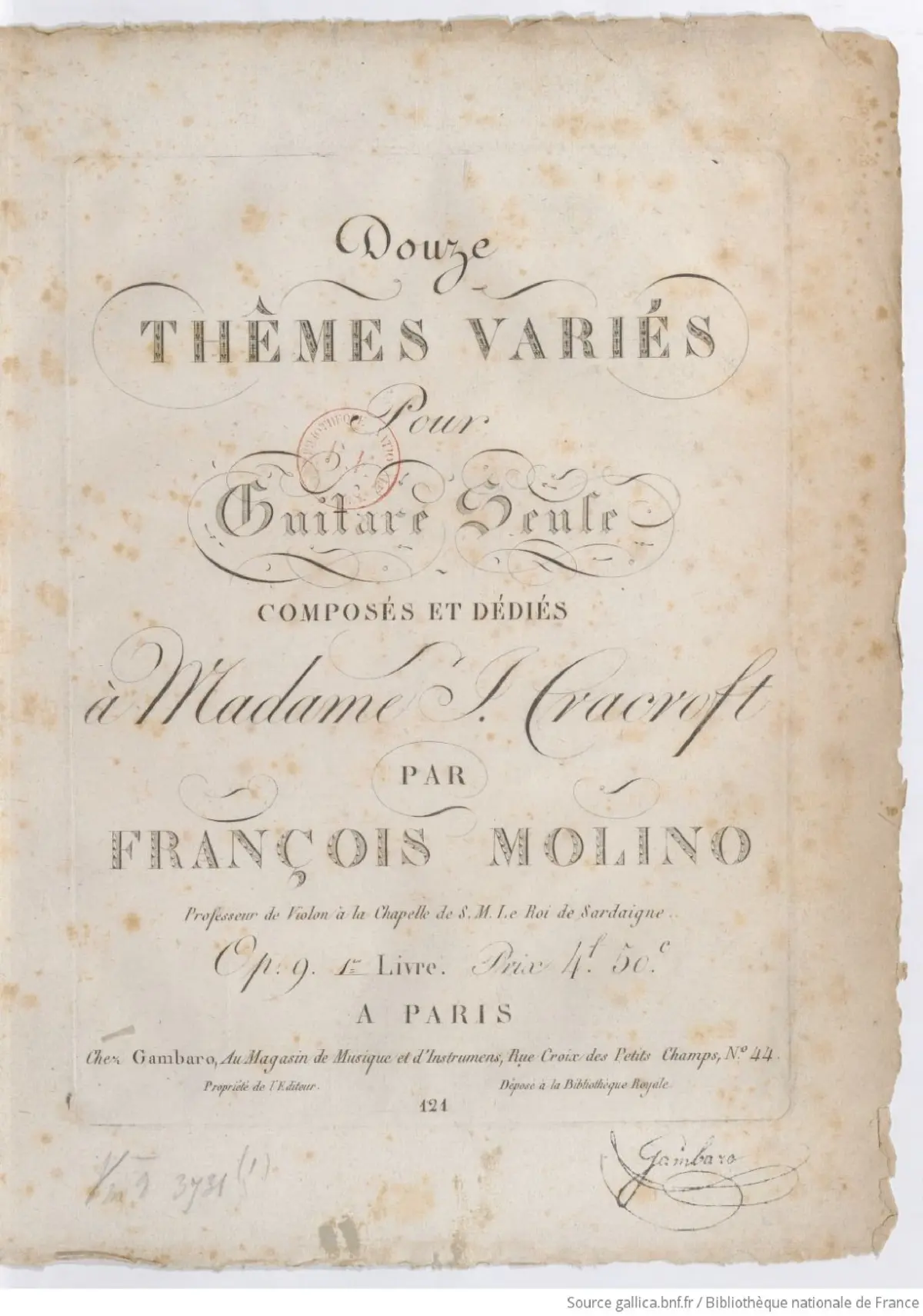 12 Thèmes Variés pour Guitare seule - Page 1