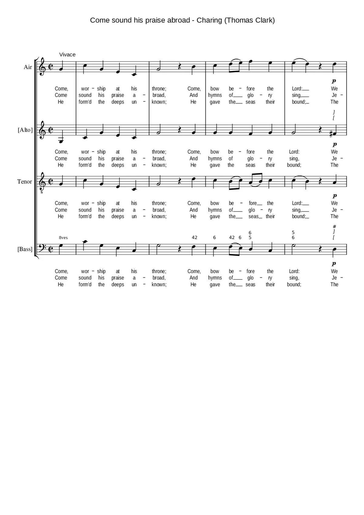 Come sound his praise abroad - Page 1