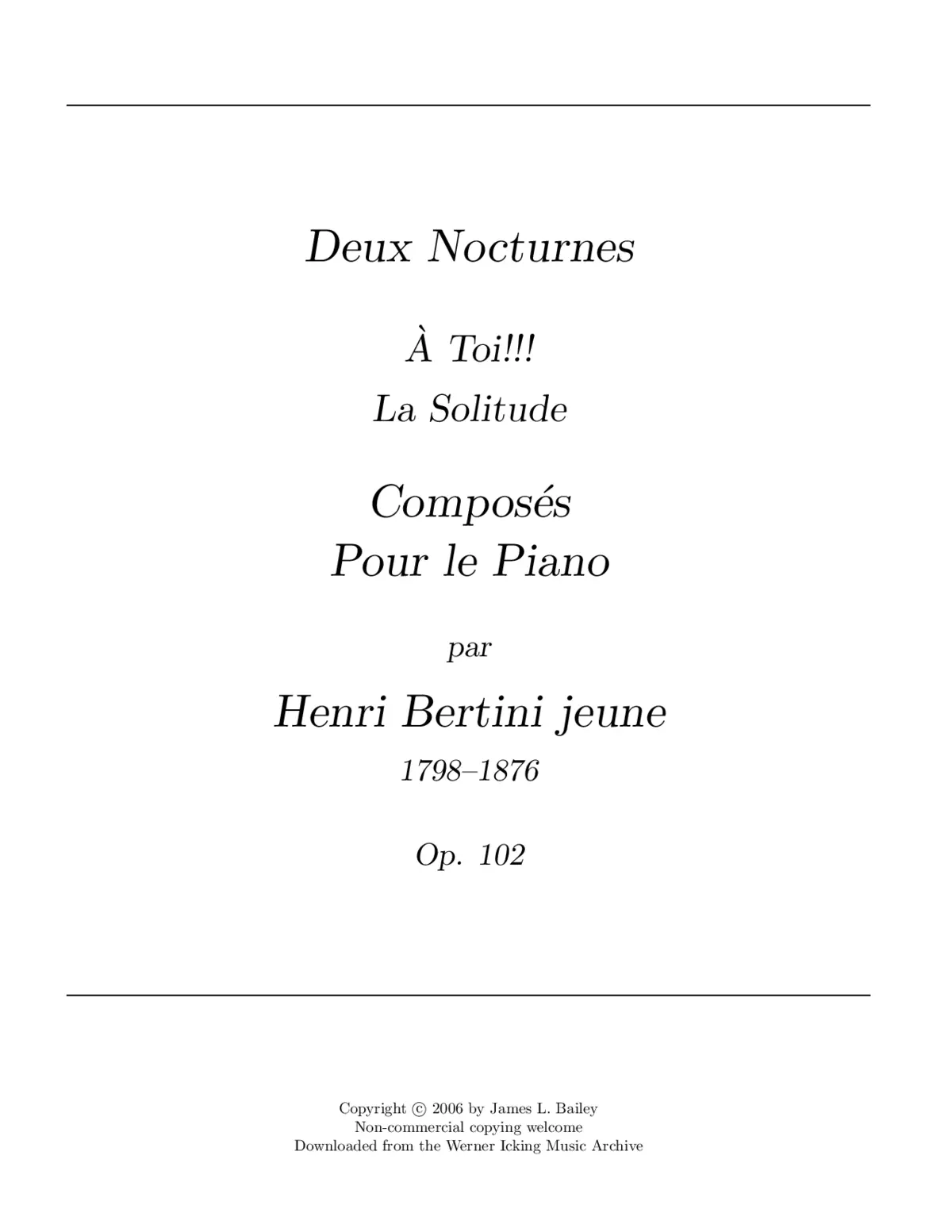 Deux Nocturnes - Page 1