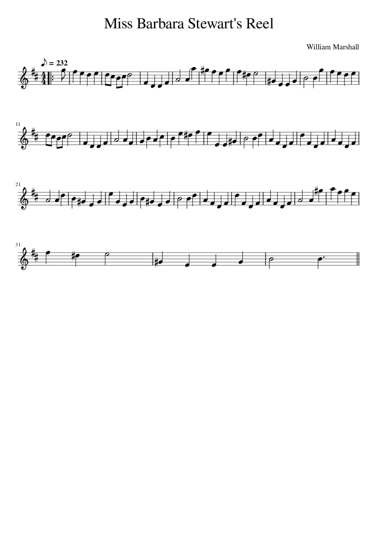 Miss Barbara Stewart's Reel - Page 1