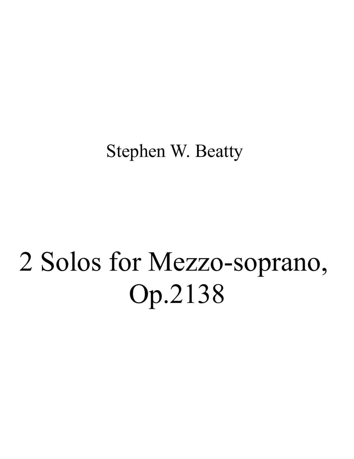 2 Solos for Mezzo-soprano - Page 1