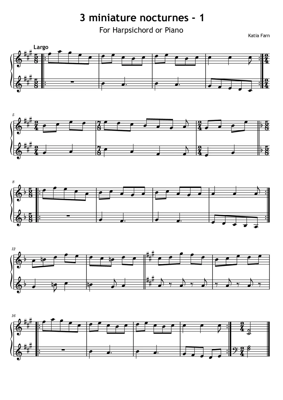 3 Miniature Nocturnes - Page 1