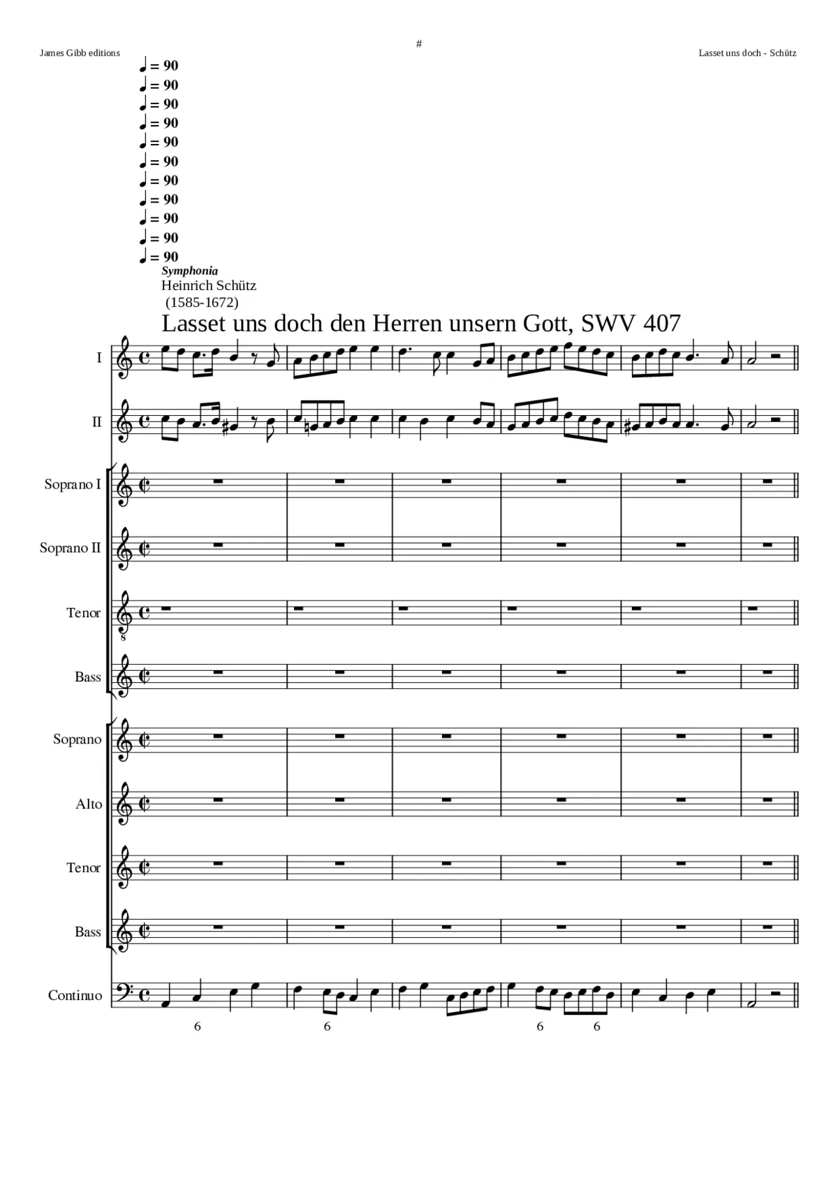 Lasset uns doch den Herren unsern Gott loben SWV 407 - Page 1