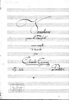 Variations pour le pianoforte avec accompagnement d'orchestre