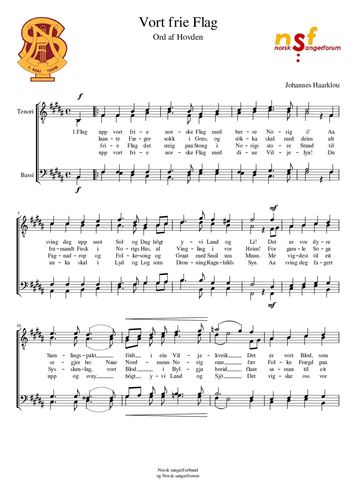 Vort frie Flag - Page 1