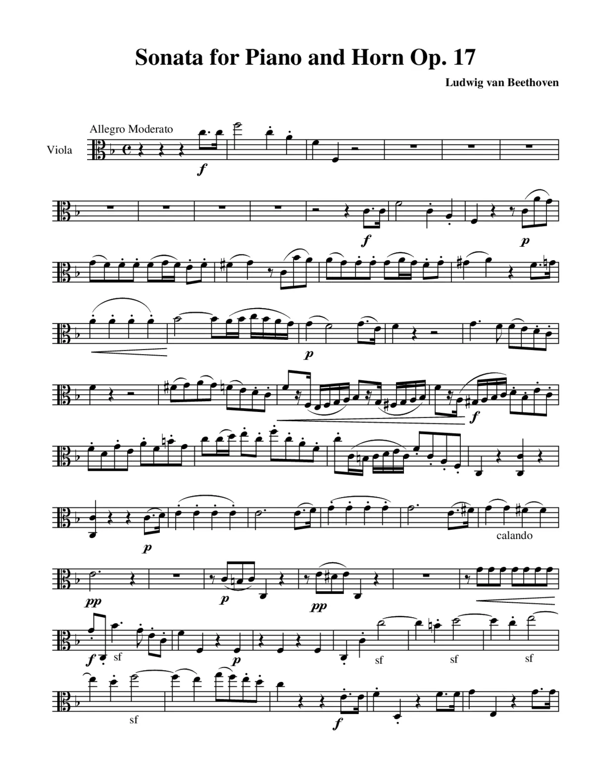 Sonata for Horn and Piano - Page 1