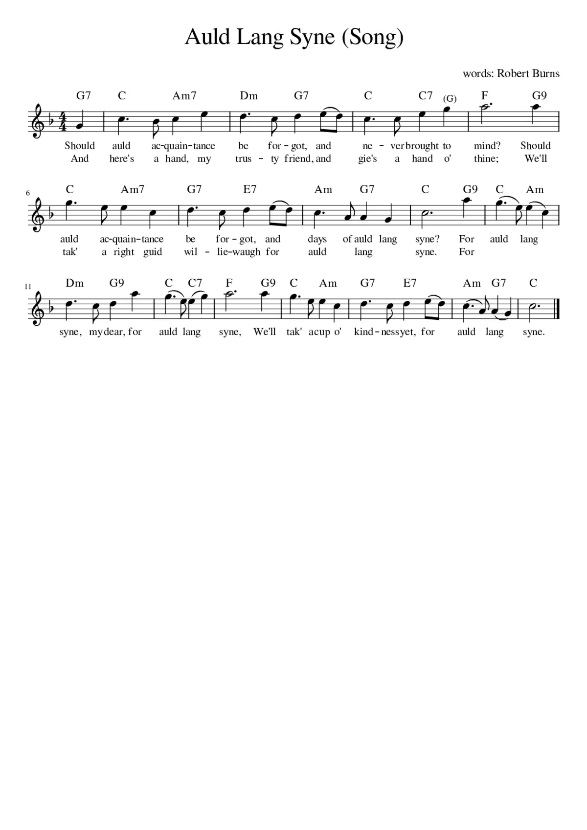 auld lang syne - Page 1