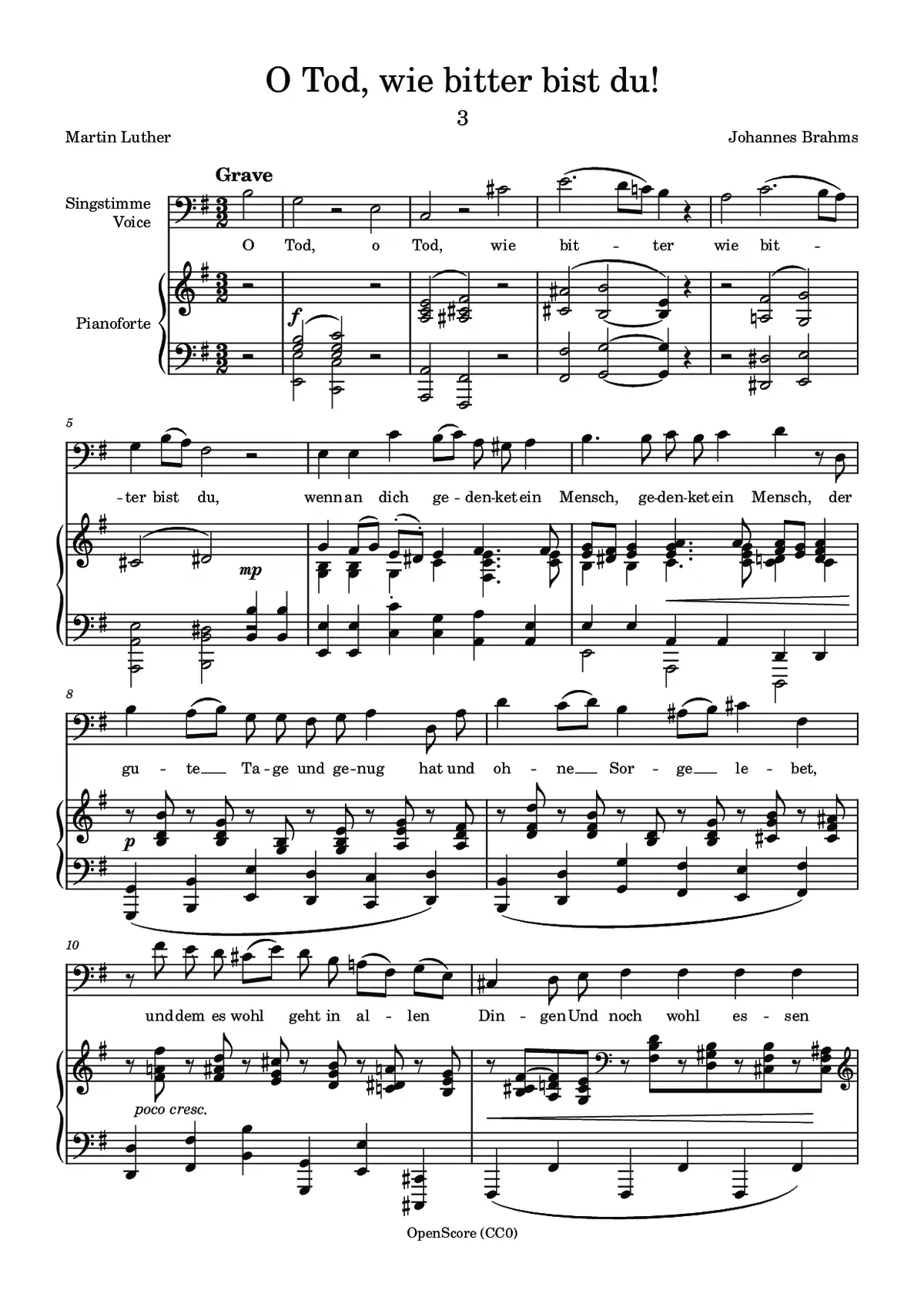 O Tod, wie bitter bist du! - Page 1