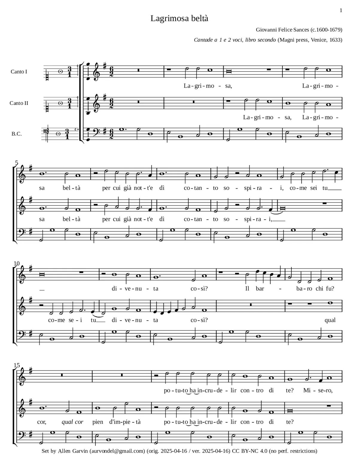 Lagrimosa beltà - Page 1
