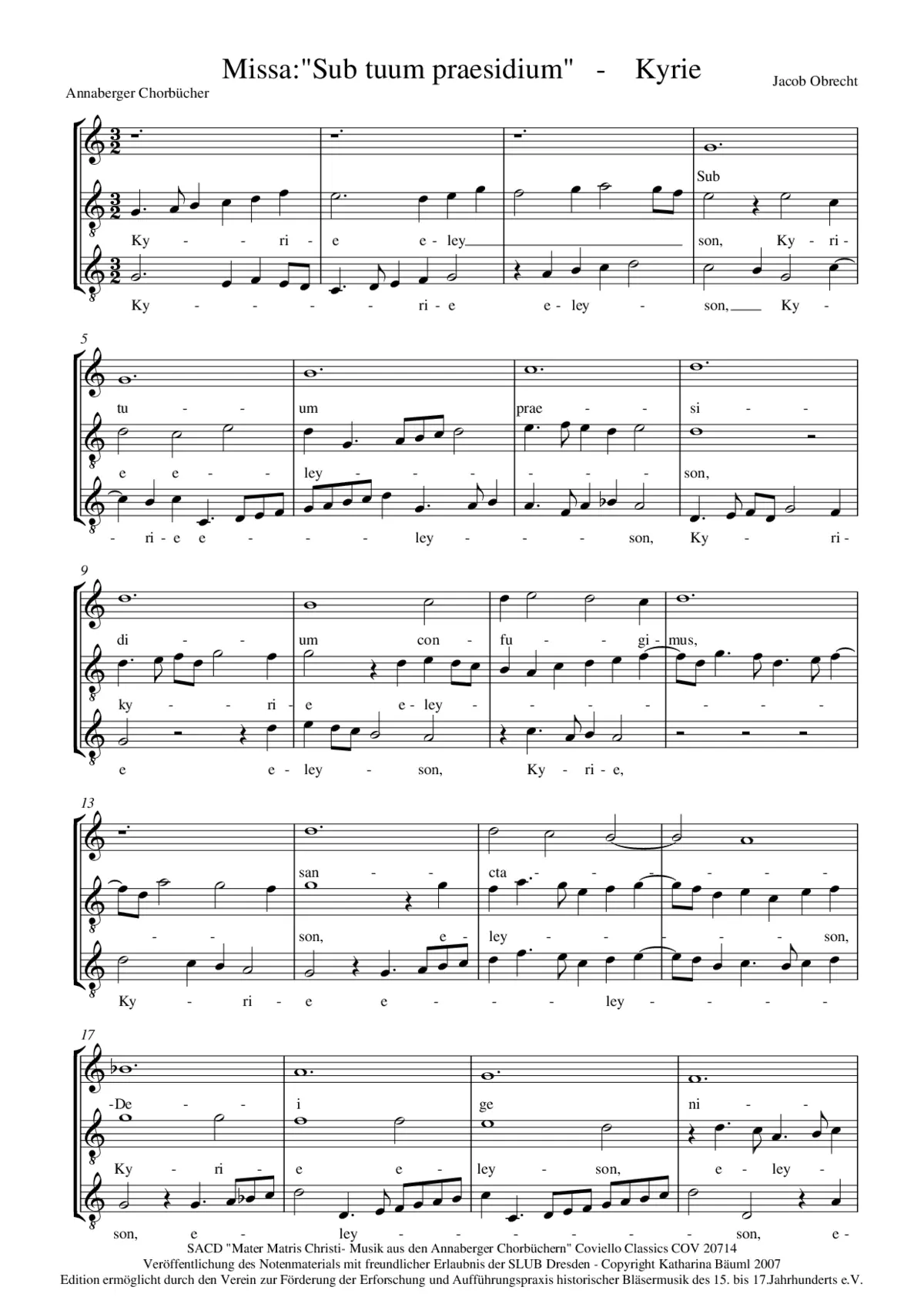 Missa Sub tuum praesidium - Page 1
