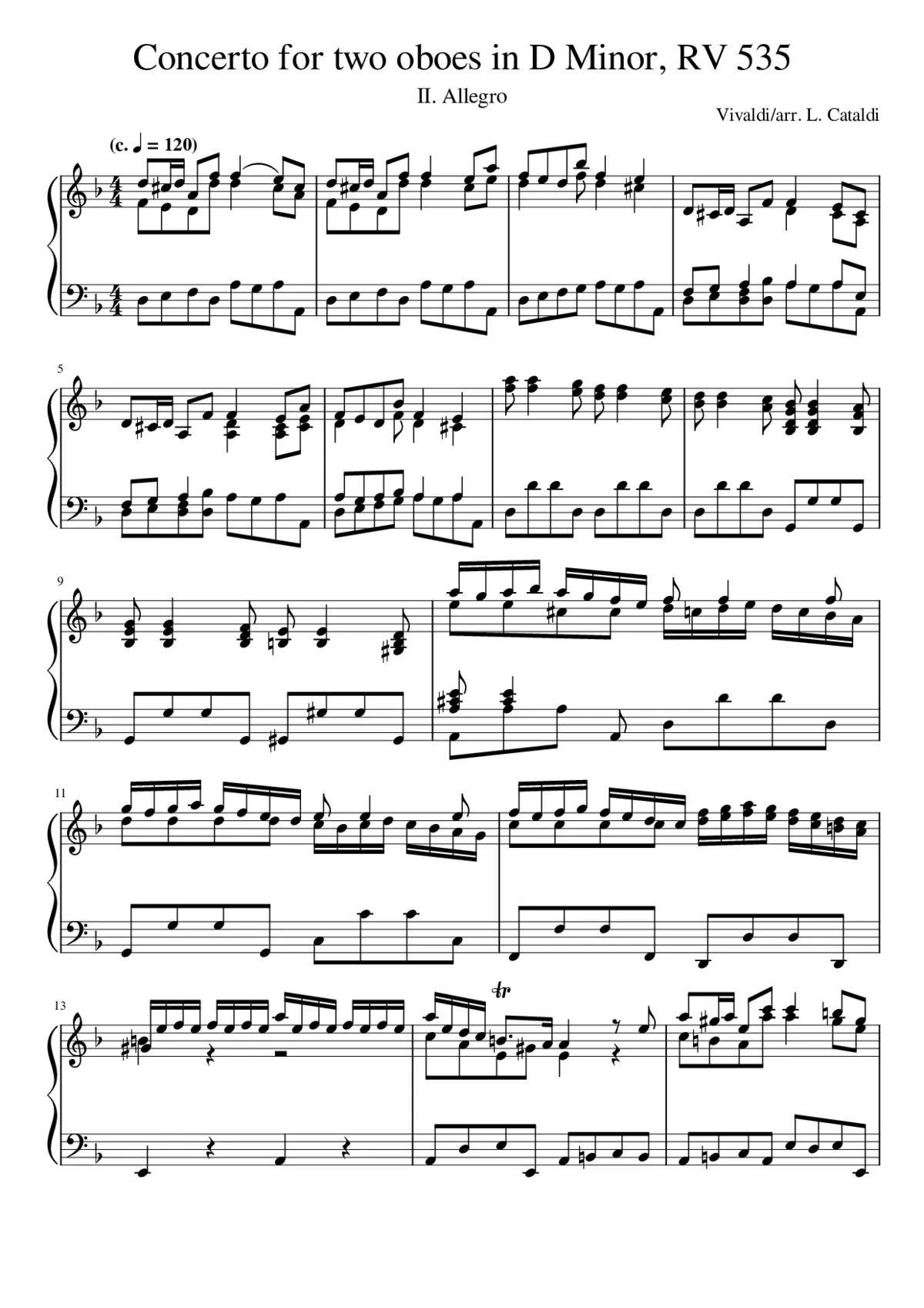 Concerto for 2 Oboes in D minor RV 535 - Page 1