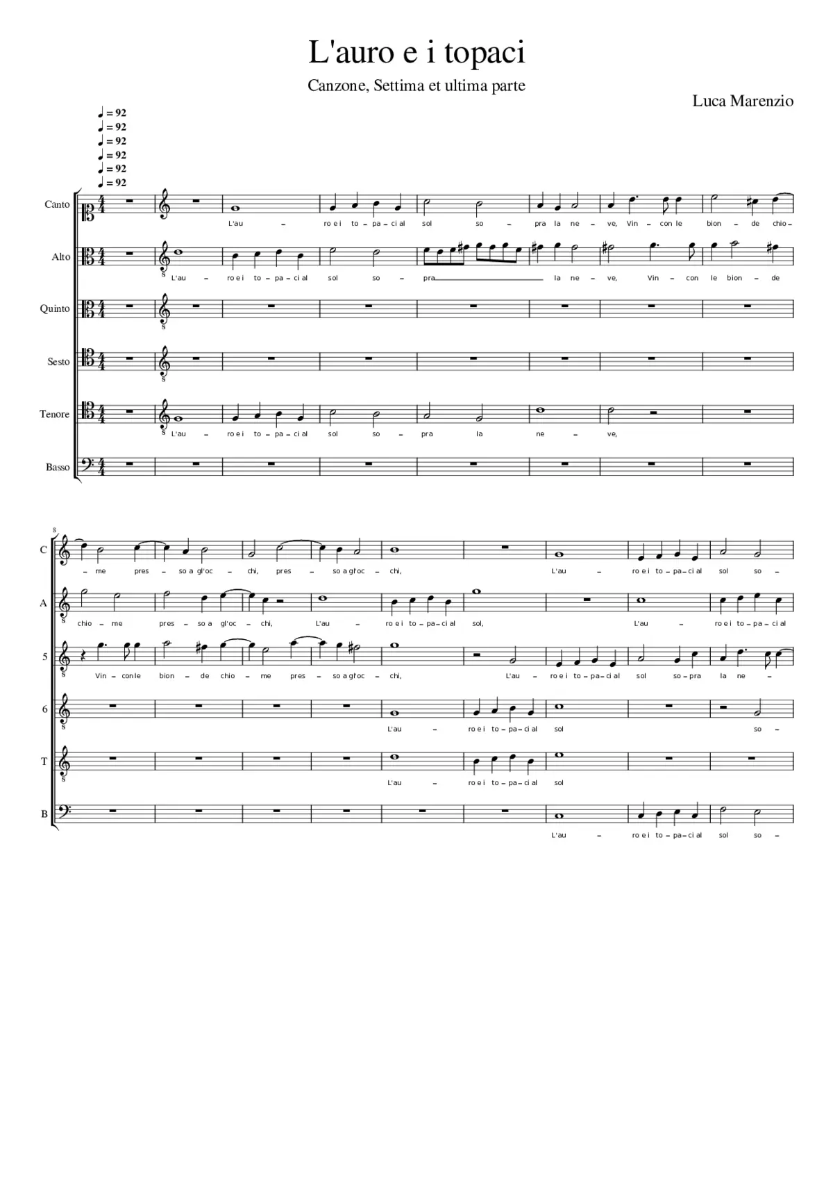 L'auro e i topaci - Page 1