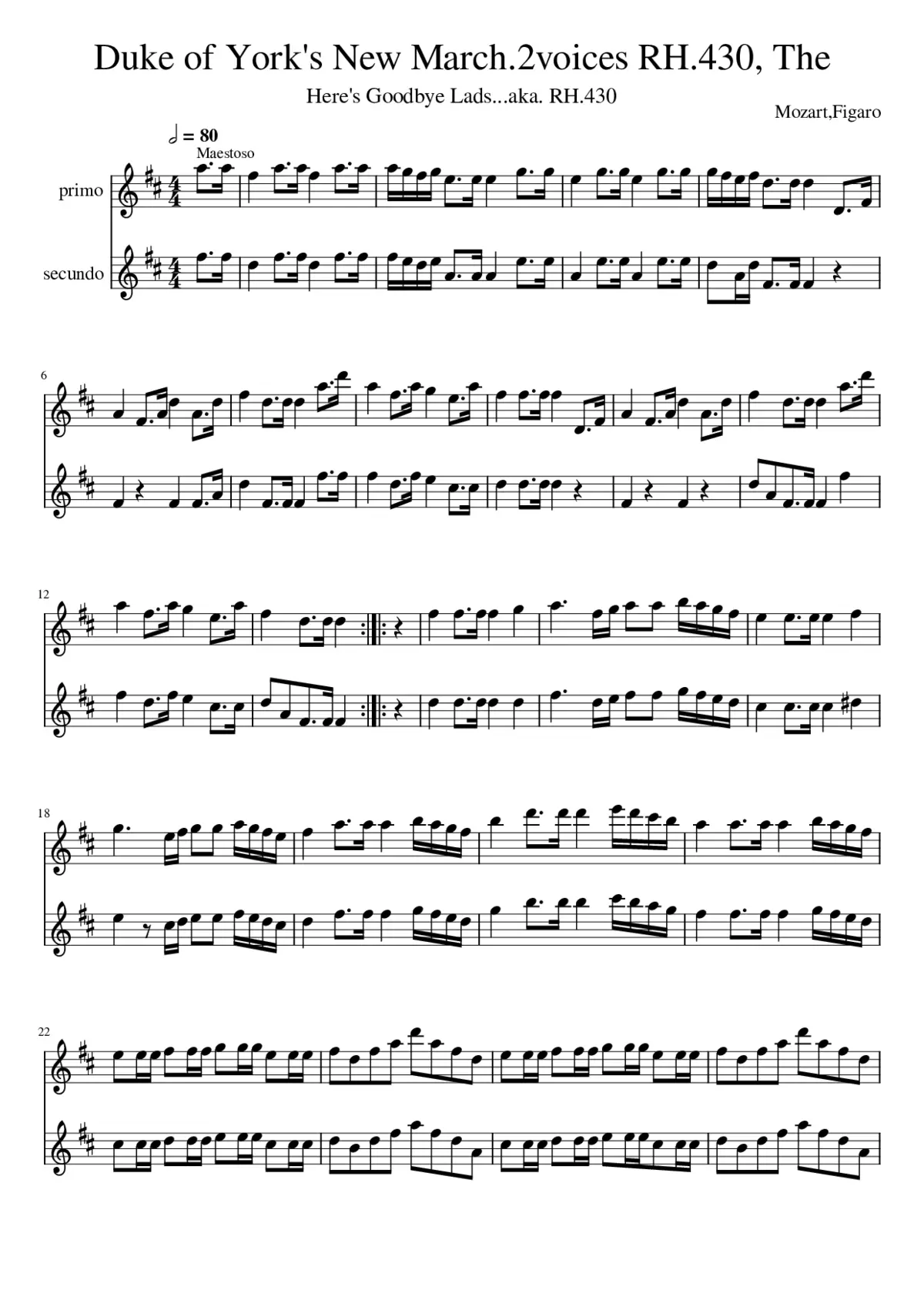 DUKE OF YORK'S MARCH - Page 1