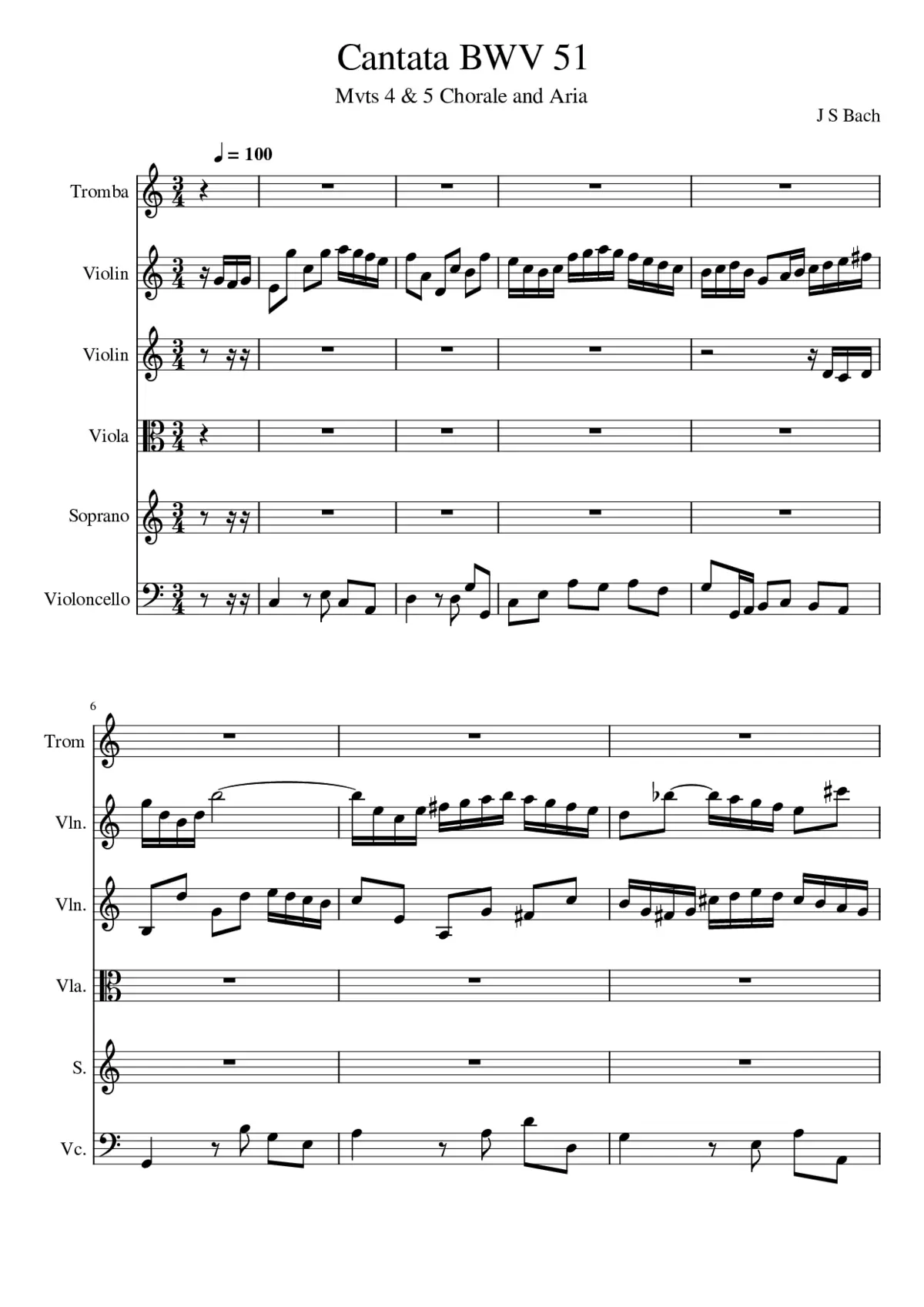 Jauchzet Gott in allen Landen BWV 51 - Page 1