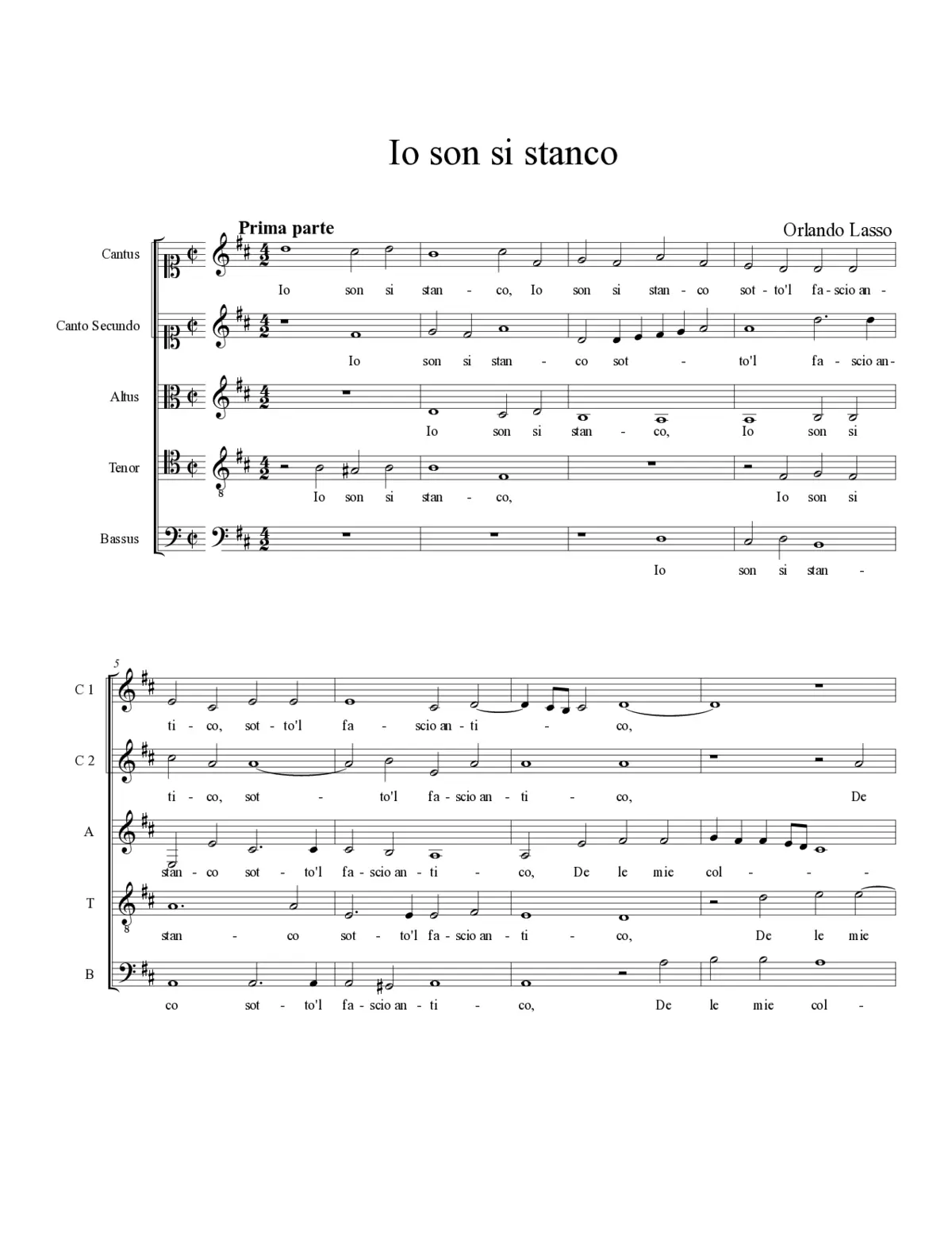 Io son sì stanco sotto'l fascio antico - Page 1