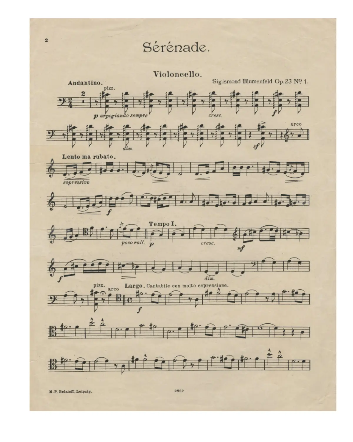 2 Pieces for Cello and Piano - Page 1