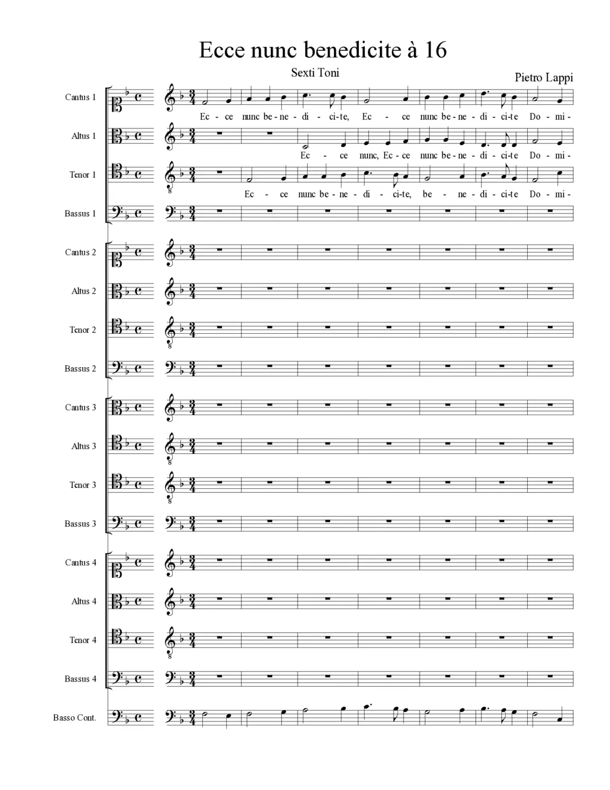 Ecce nunc benedicite à 16 - Page 1