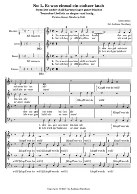 Es was ein mal ein stoltzer knab