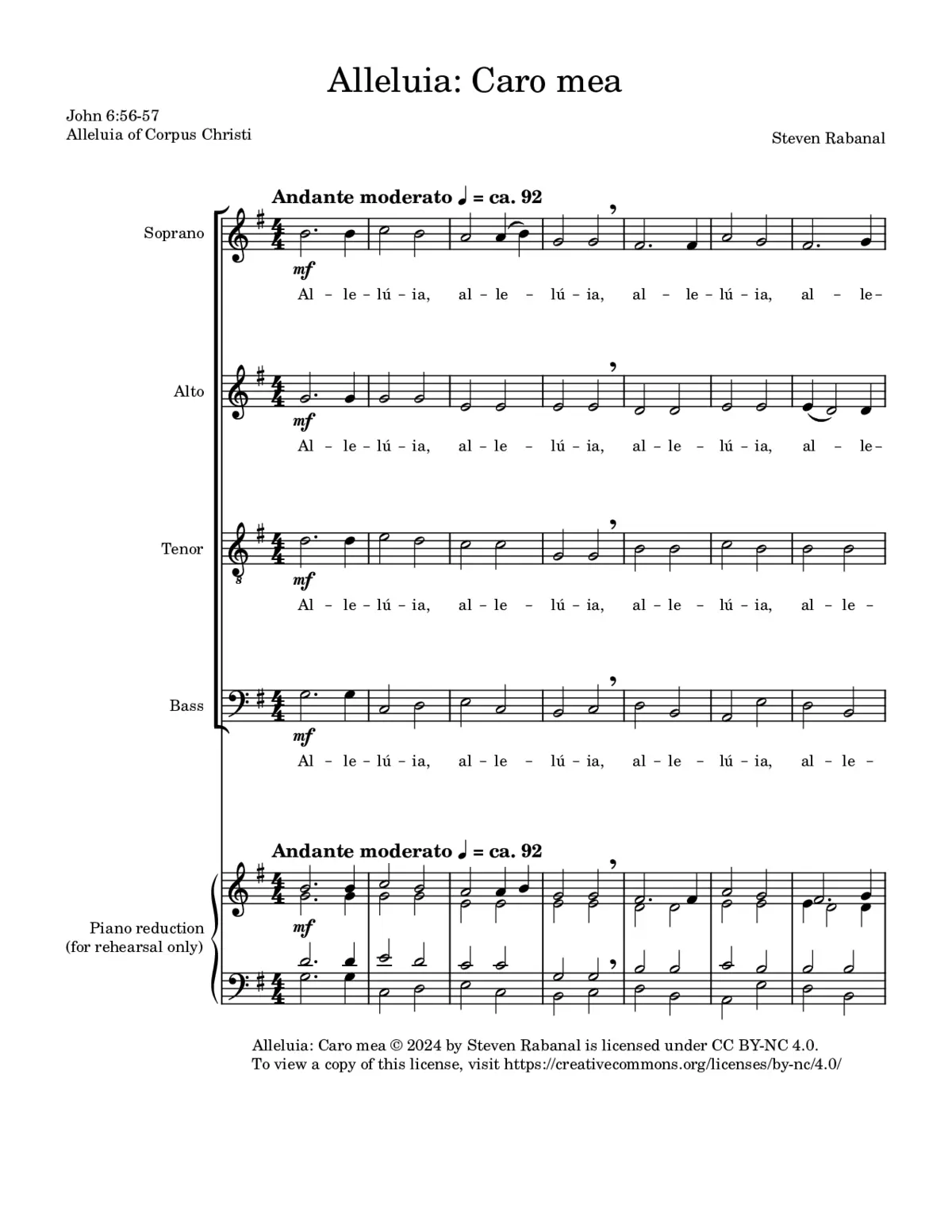 Alleluia: Caro mea - Page 1