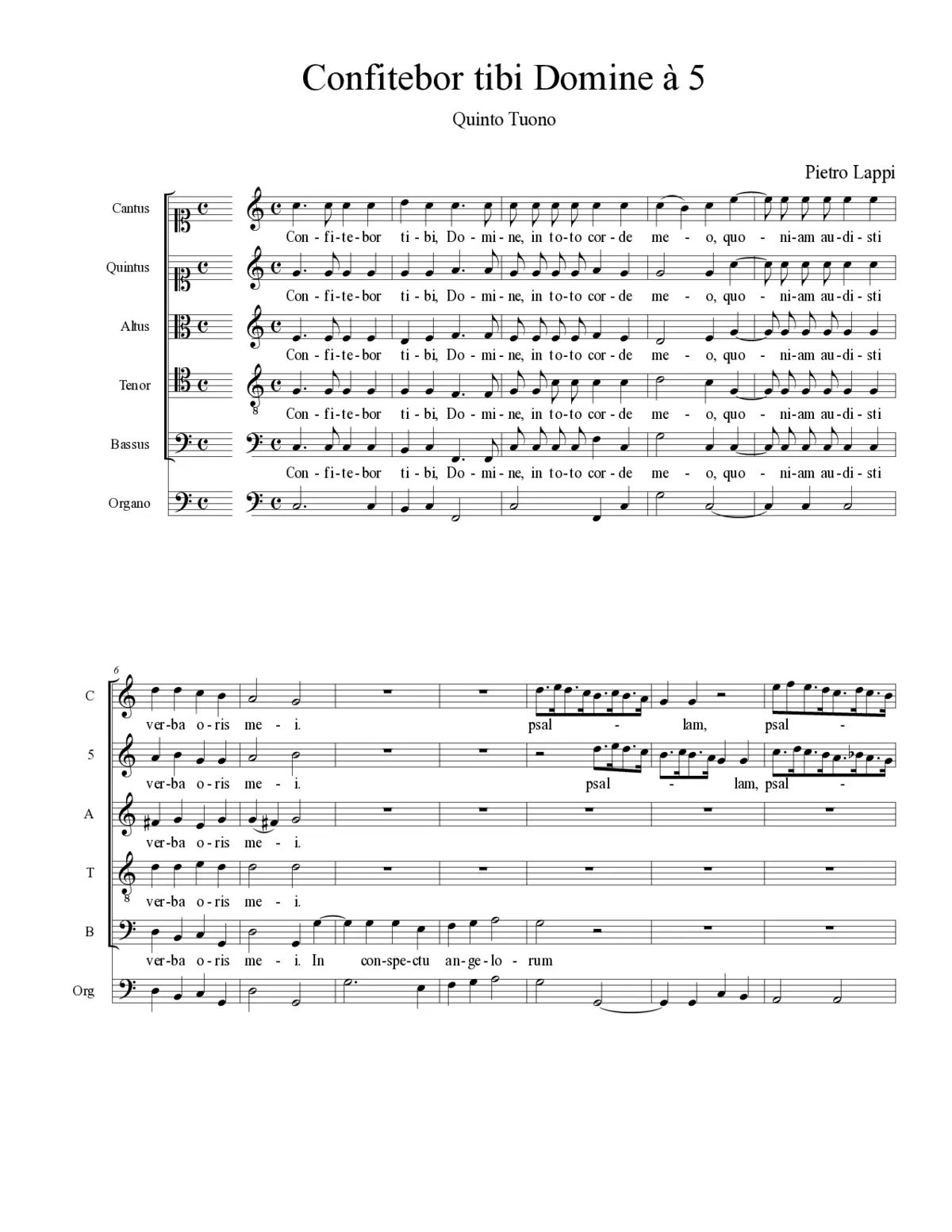 Confitebor tibi Domine à 5 - Page 1