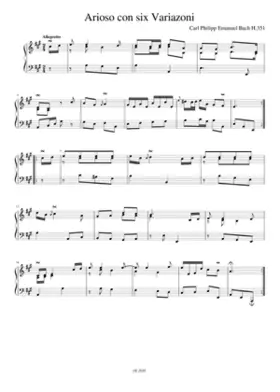 Arioso con six Variazoni H.351
