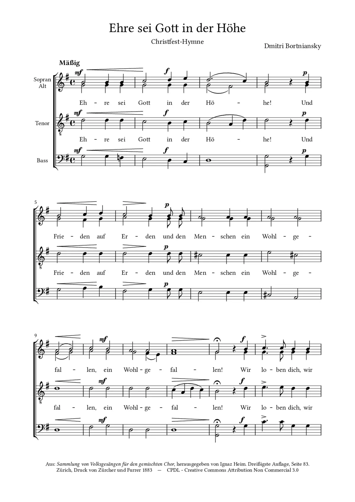 Ehre sei Gott in der Höhe - Page 1