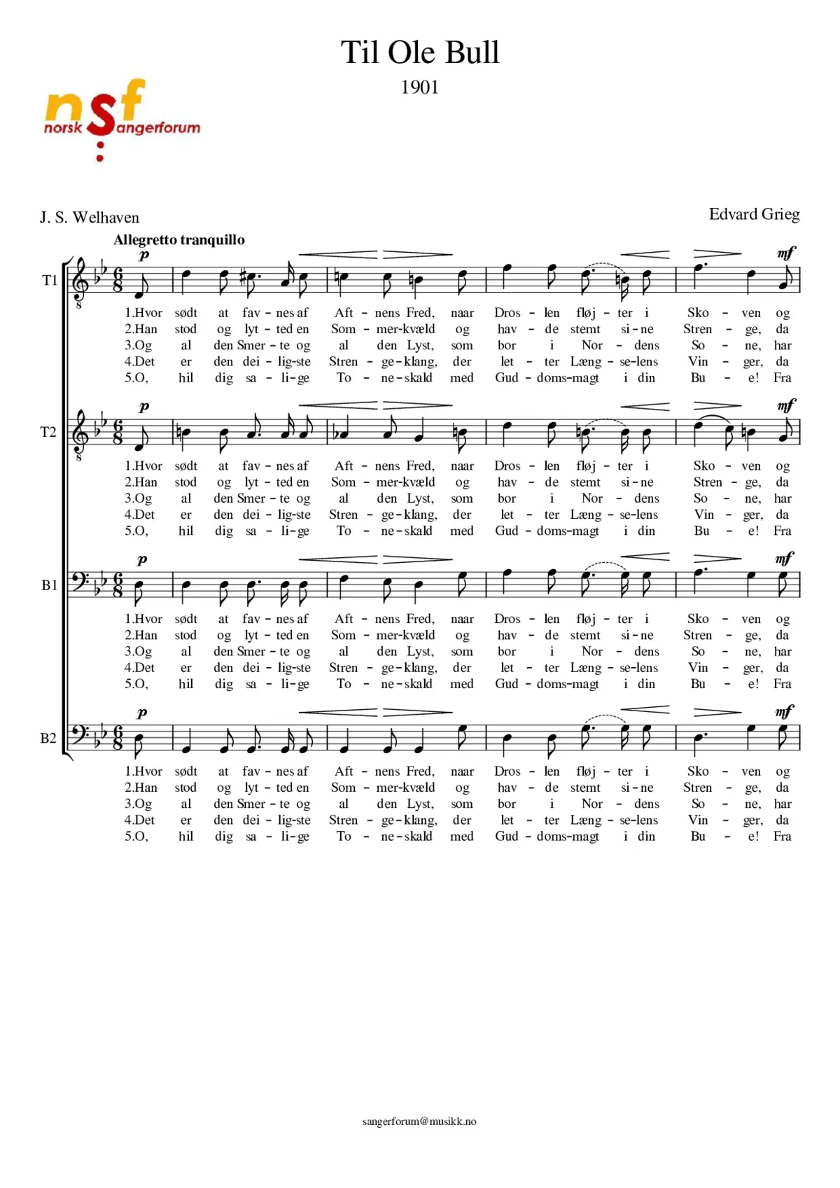 Til Ole Bull - Page 1