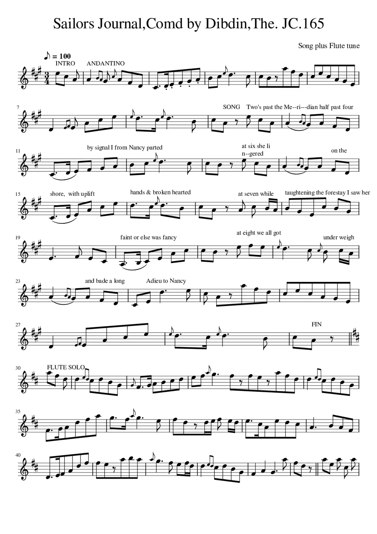 Sailors JournalComd by DibdinThe. JC.165 - Page 1