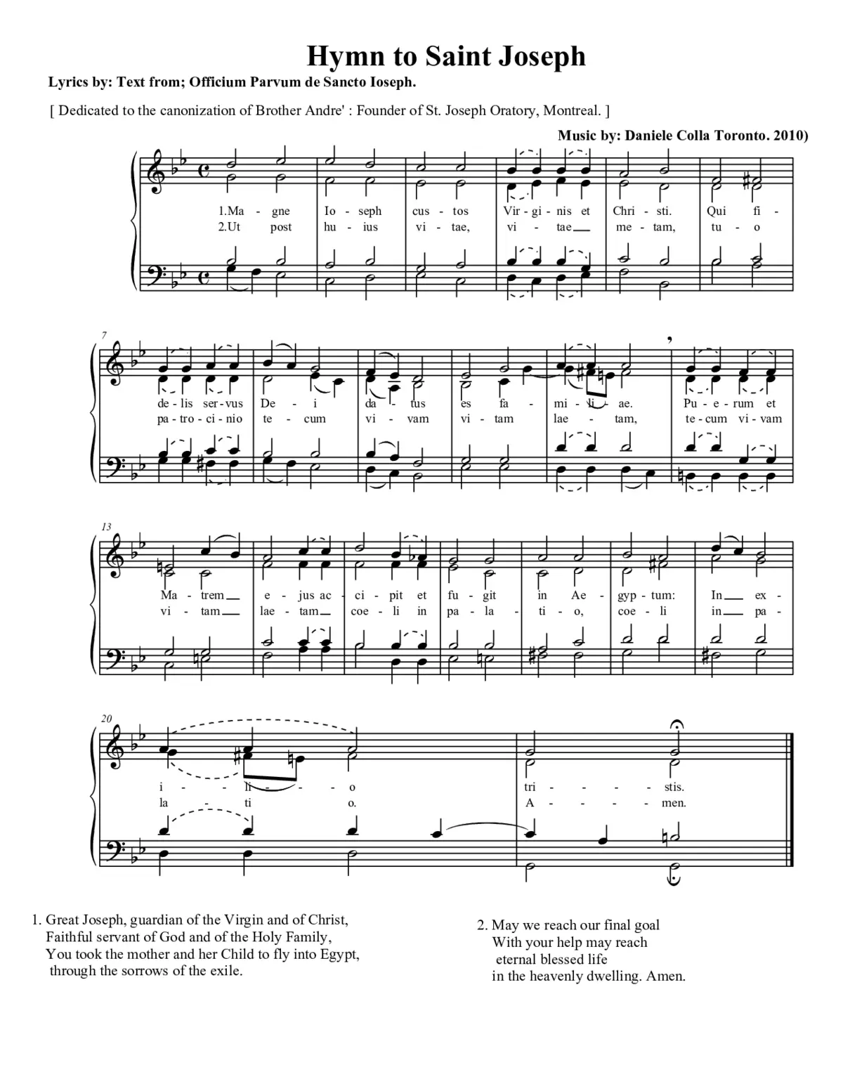 Hymn to Saint Joseph - Page 1