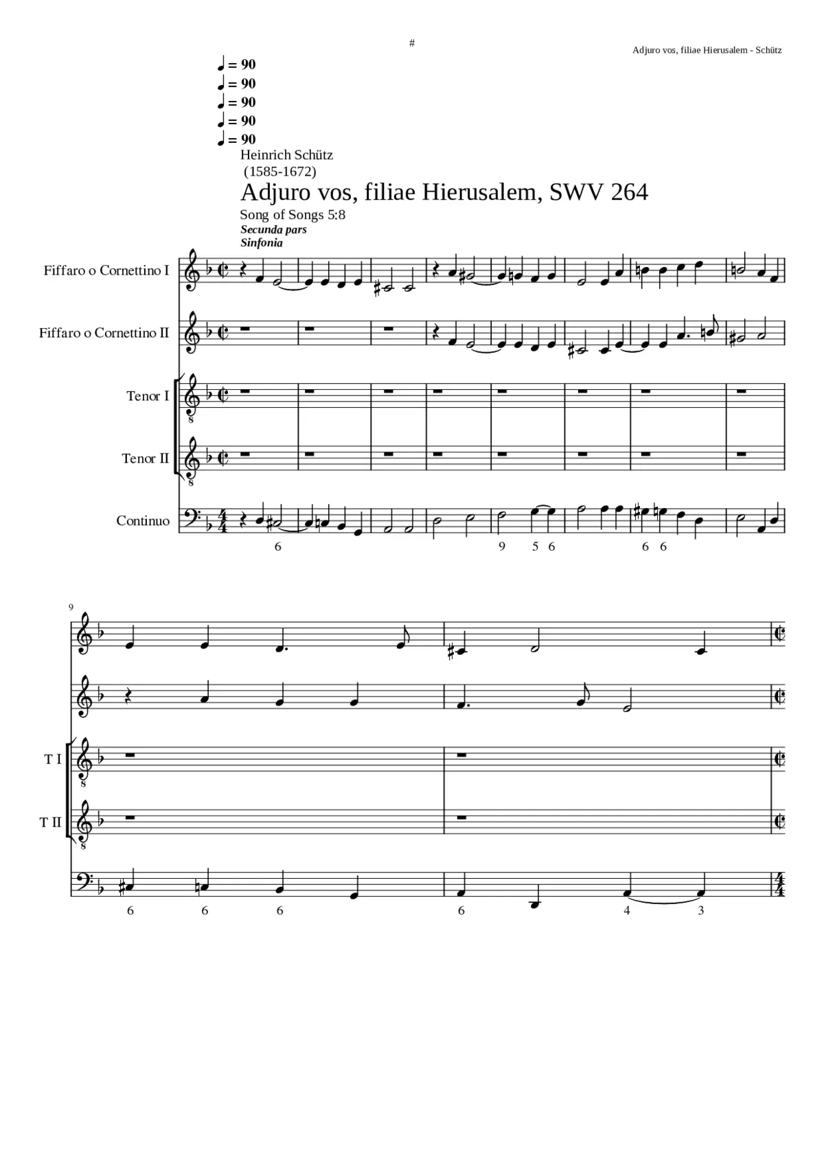 Adjuro vos filiae Jerusalem SWV 264 - Page 1