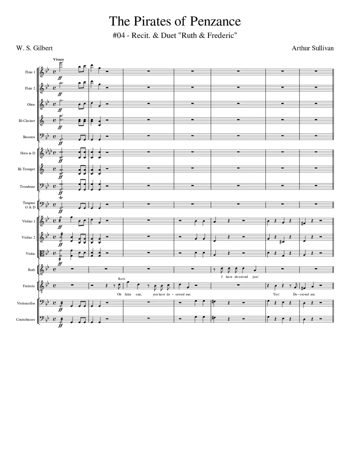 The Pirates of Penzance - 04 (Recit. & Duet Ruth & Frederic) - Page 1