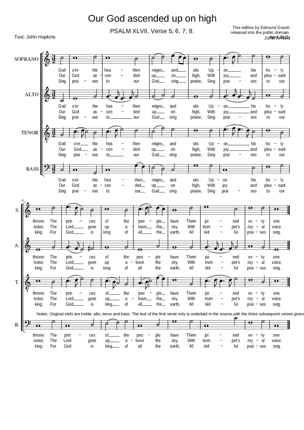 Our God ascended up on high - Page 1