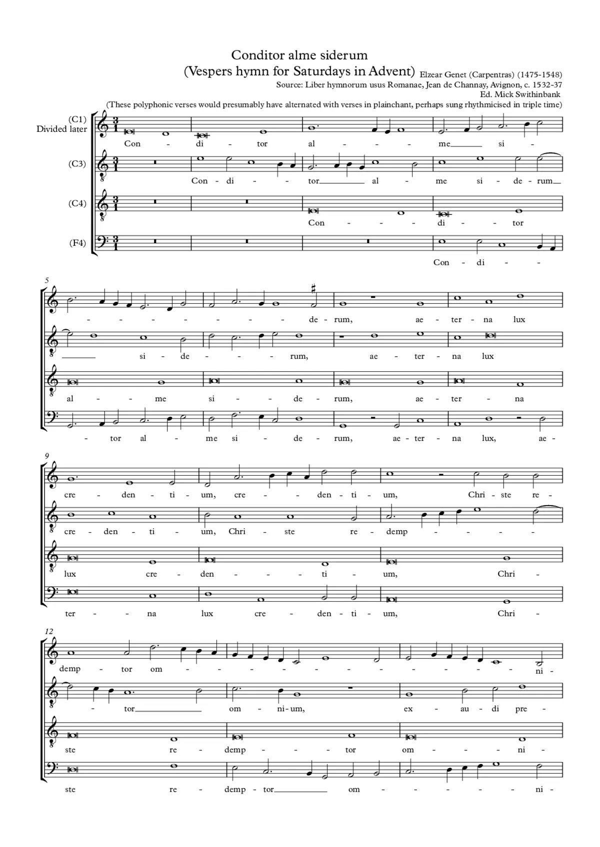 Conditor alme siderum - Page 1