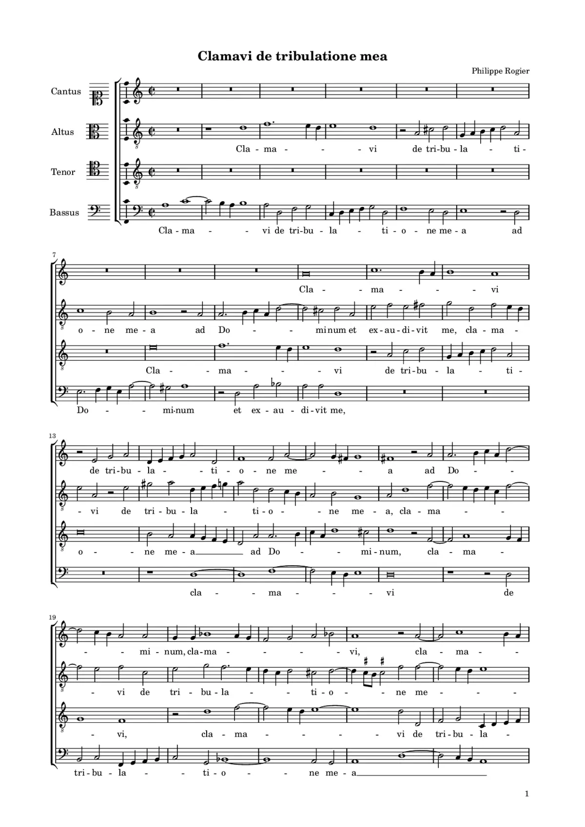 Clamavi de tribulatione mea - Page 1