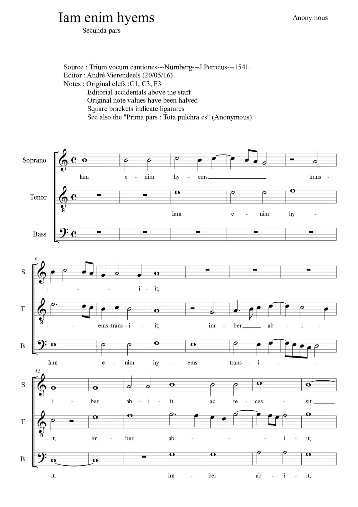 Iam enim hyems transiit - Page 1